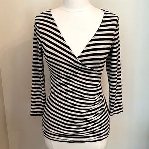 Banana Republic Black and White Striped Top